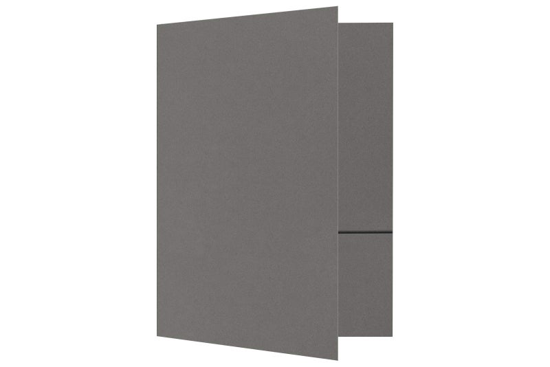 LUXPaper 9" x 12" Presentation Folders | Two Pocket | Smoke Gray | 100lb. Cover | 25 Qty - Image 1